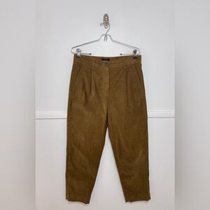 COS Brown Corduroy Straight Fit Pleated Front Pants